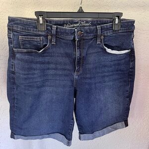 Womens Jean Shorts Mid Rise Bermuda Length